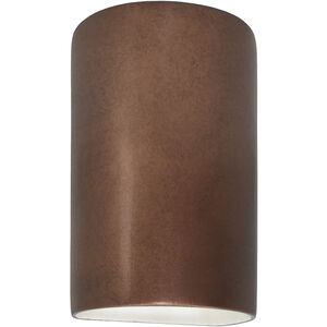 Ambiance Cylinder LED 12.5 inch Antique Copper Outdoor Wall Sconce, Large