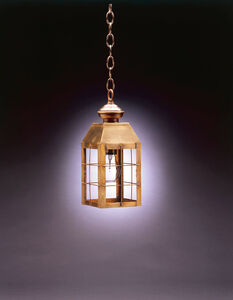 Woodcliffe 1 Light 5 inch Antique Copper Hanging Lantern Ceiling Light in Clear Glass
