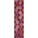 Mugal 120 X 30 inch Mauve, Dark Purple, Burnt Orange Rug