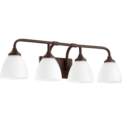 Enclave 4 Light 26.5 inch Oiled Bronze Vanity Light Wall Light in Satin Opal