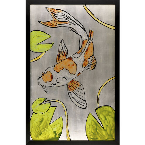 Silver Pond Orange and Green and Black and Multi Framed Art