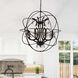 Campechia 8 Light 28 inch Brown Up Chandelier Ceiling Light