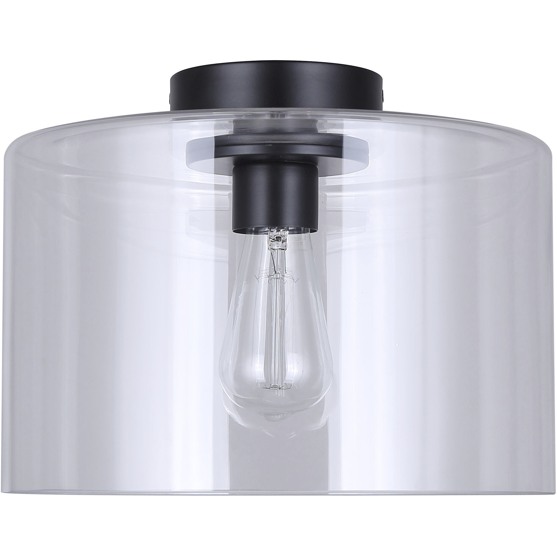 Sklo 1 Light 12 inch Matte Black Flush Mount Ceiling Light