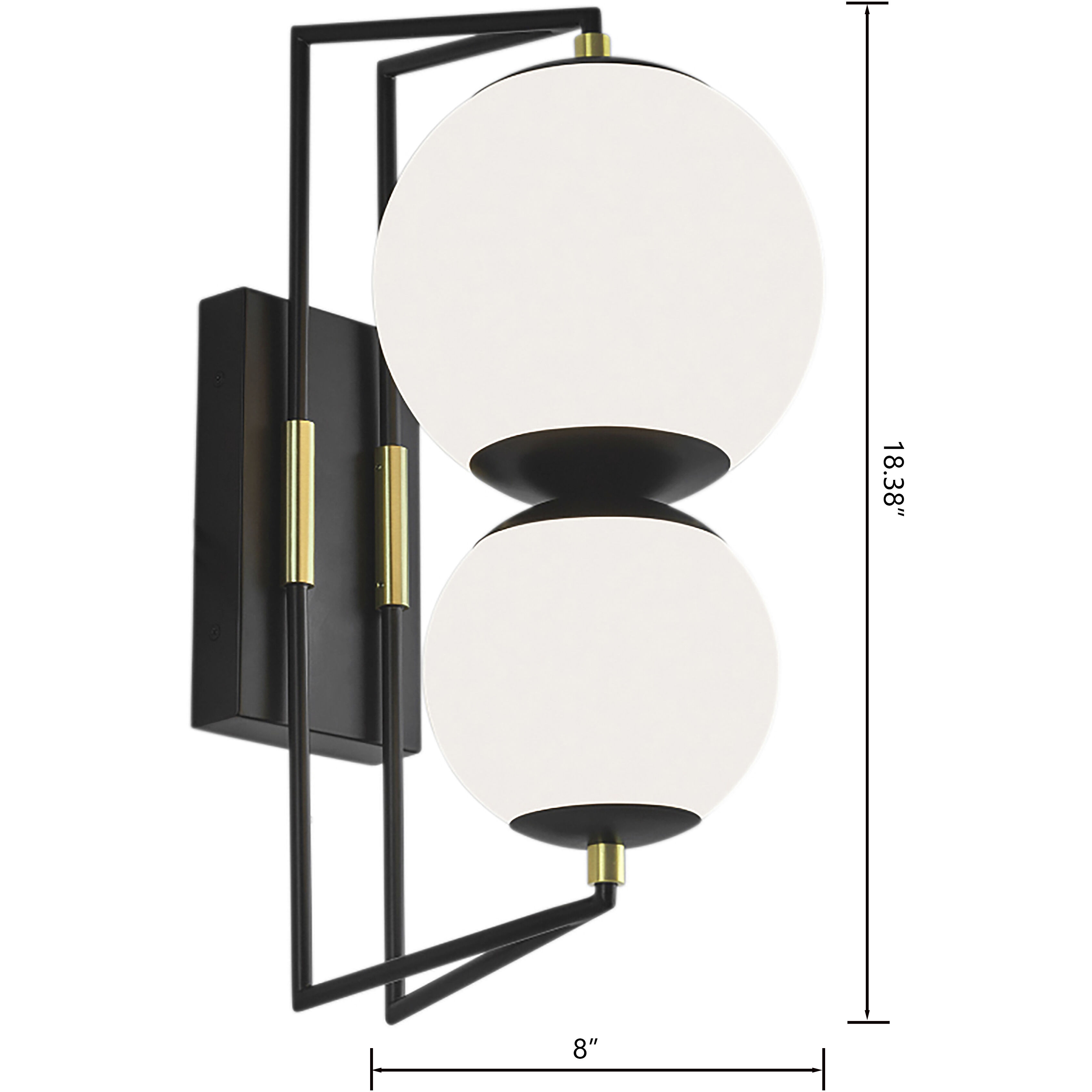 Cosmos LED 18.38 inch Matte Black with Satin Brass and Matte White Outdoor Wall Sconce