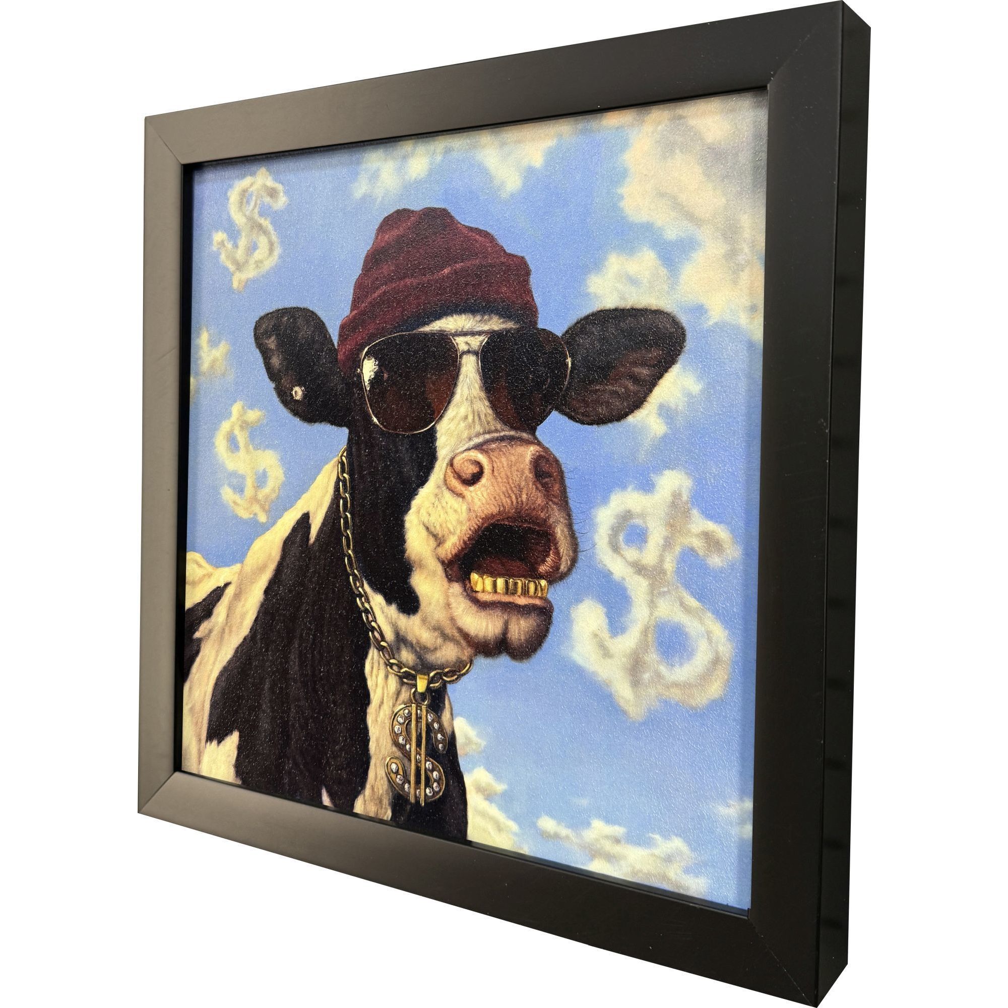 Cash Cow 11 X 11 inch Non-Glass Framed Art, Propac