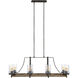 Sean Lavin Angelo 8 Light 46 inch Distressed Weathered Oak / Slate Grey Metal Linear Chandelier Ceiling Light