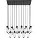 Arden 17 Light 42 inch Matte Black Linear Chandelier Ceiling Light