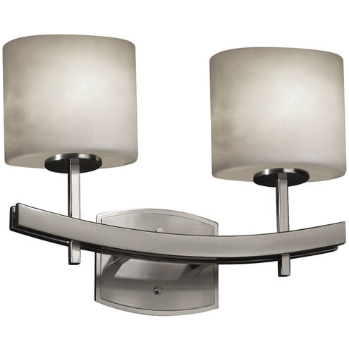 Clouds 2 Light 15.5 inch Brushed Nickel Bath Bar Wall Light in Oval, Incandescent, Oval