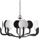 Tirtoff 8 Light 44 inch Satin Black/Sugar White Chandelier Ceiling Light