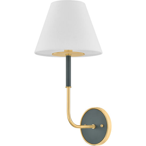Wedgewood Wall Sconce Wall Light in Aged Brass/Soft Studio Green