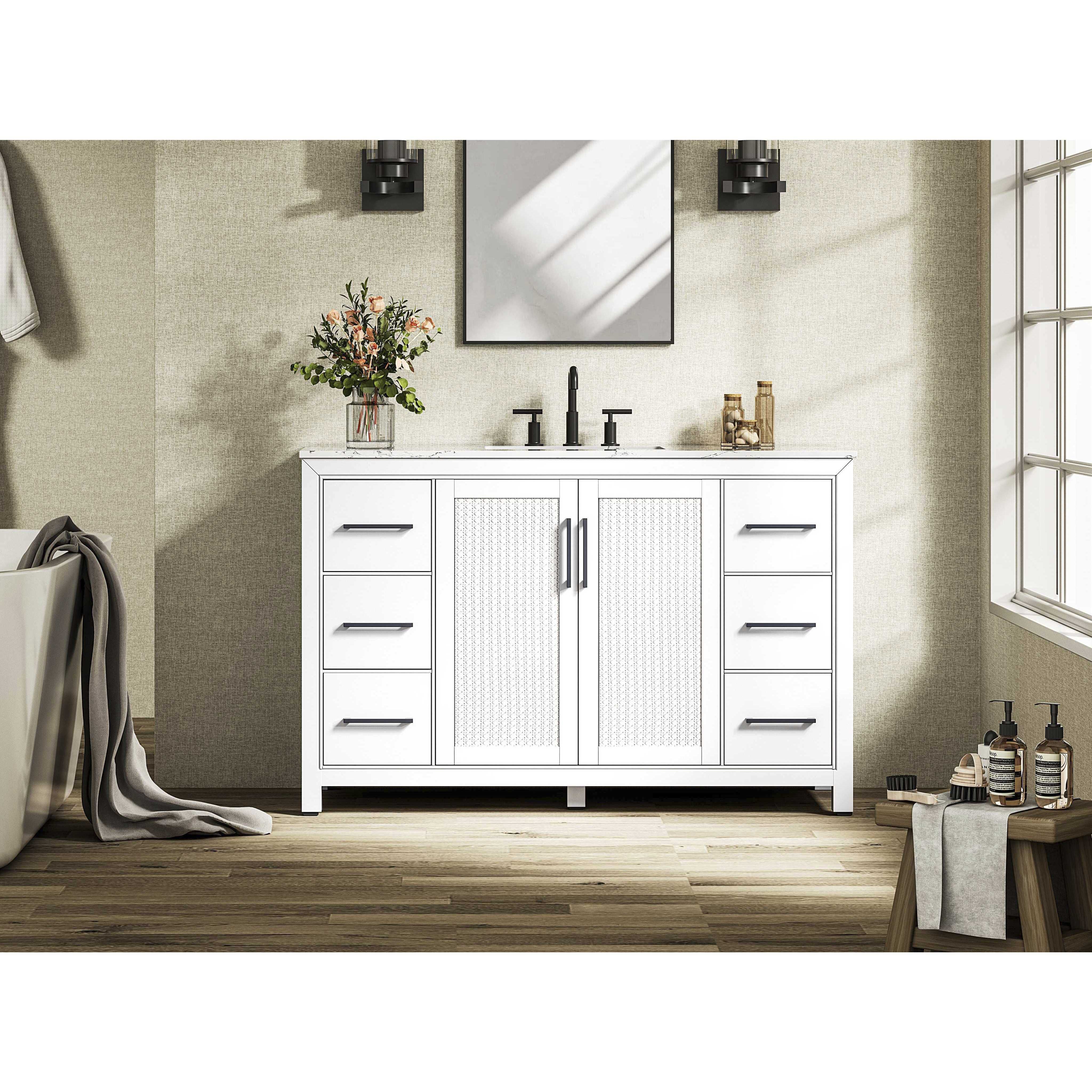 Alina 54 X 34 inch White Bathroom Vanity Cabinet