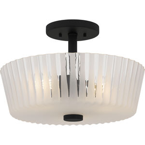 Gray 3 Light 16 inch Matte Black Semi-Flush Mount Ceiling Light, Medium