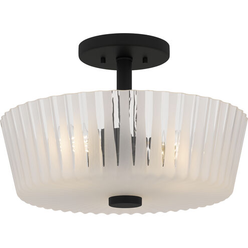 Gray 3 Light 16 inch Matte Black Semi-Flush Mount Ceiling Light, Medium