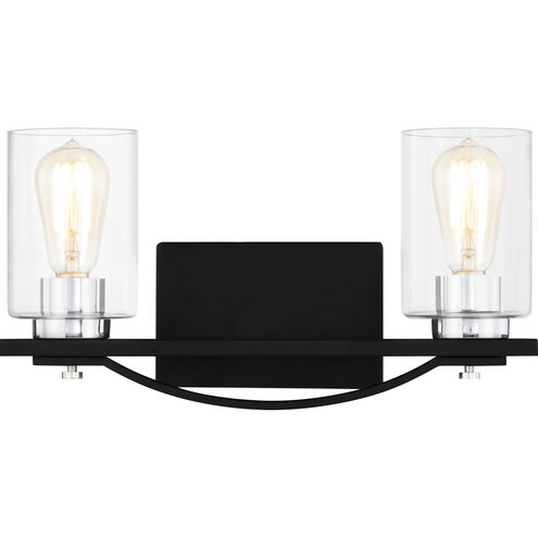 Salem 2 Light 16 inch Matte Black Bath Light Wall Light, Medium