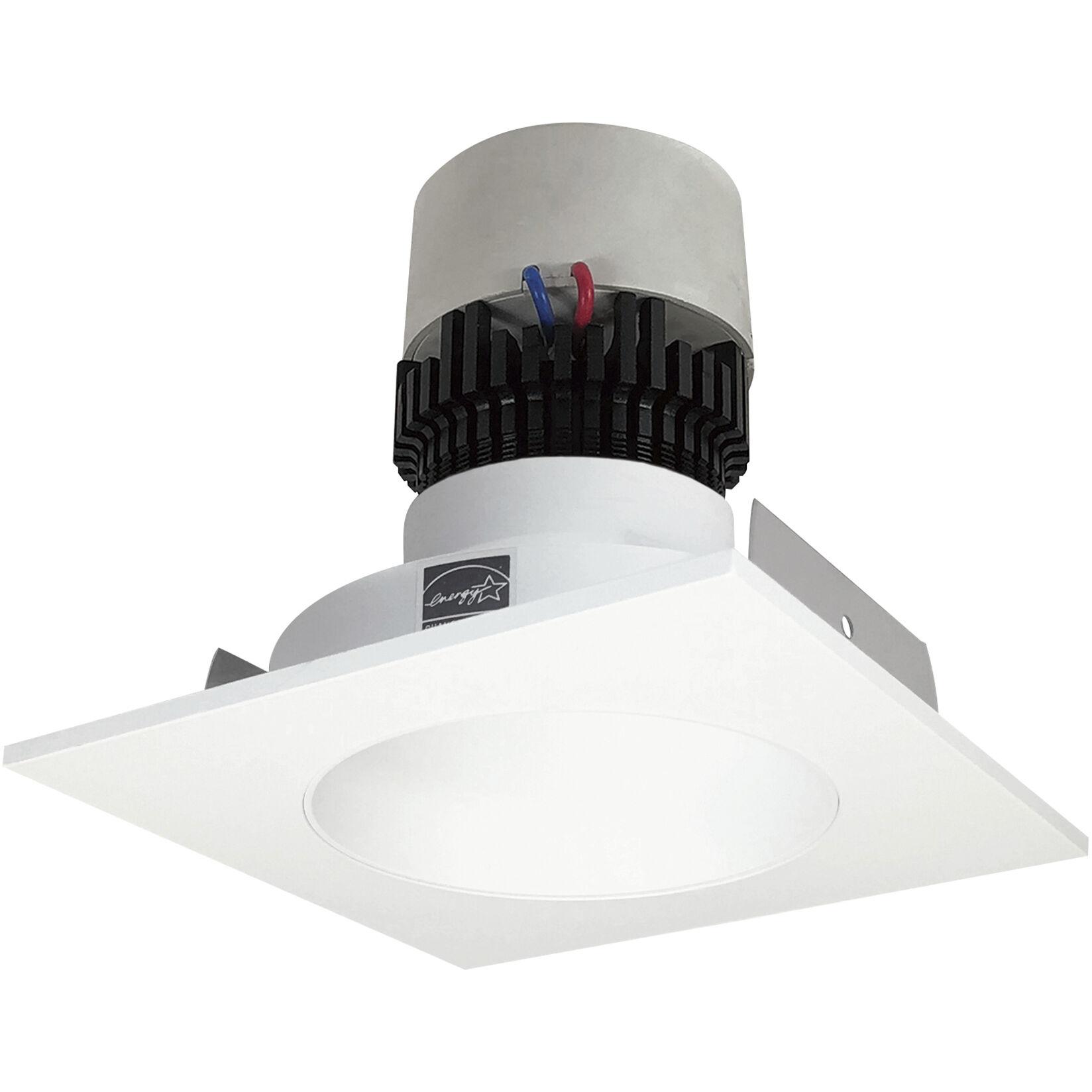 Pearl Matte Powder White Deep Cone Reflector Non-Adjustable Trim, Retrofit Square/Round