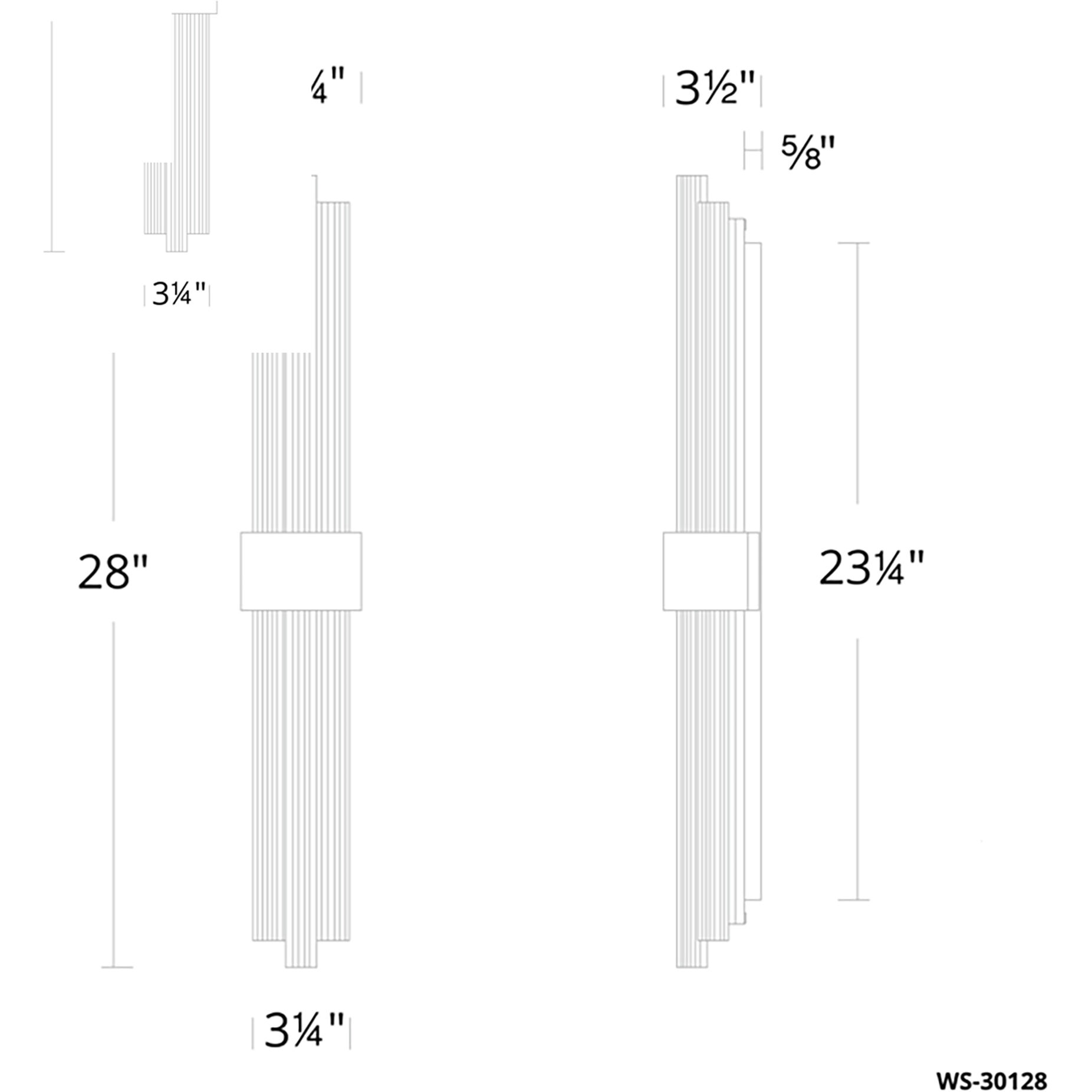 Luzerne LED 28 inch Aged Brass Bath Vanity & Wall Light in 28in.