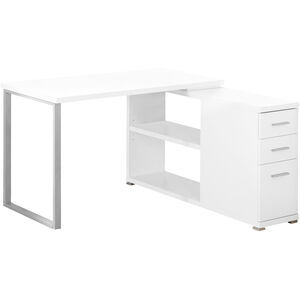 Ramapo 47 X 47 inch White and Silver Computer Desk