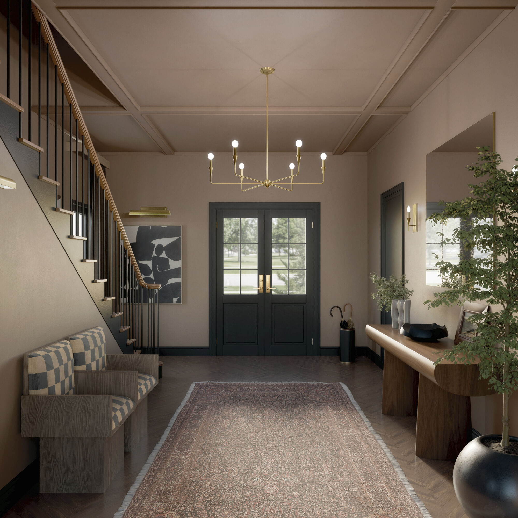 Alvaro 6 Light Champagne Bronze Chandelier Ceiling Light, 1 Tier Medium