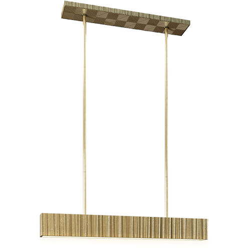 Kensington 40 inch Brushed Brass Linear Pendant Ceiling Light in Vintage Brass