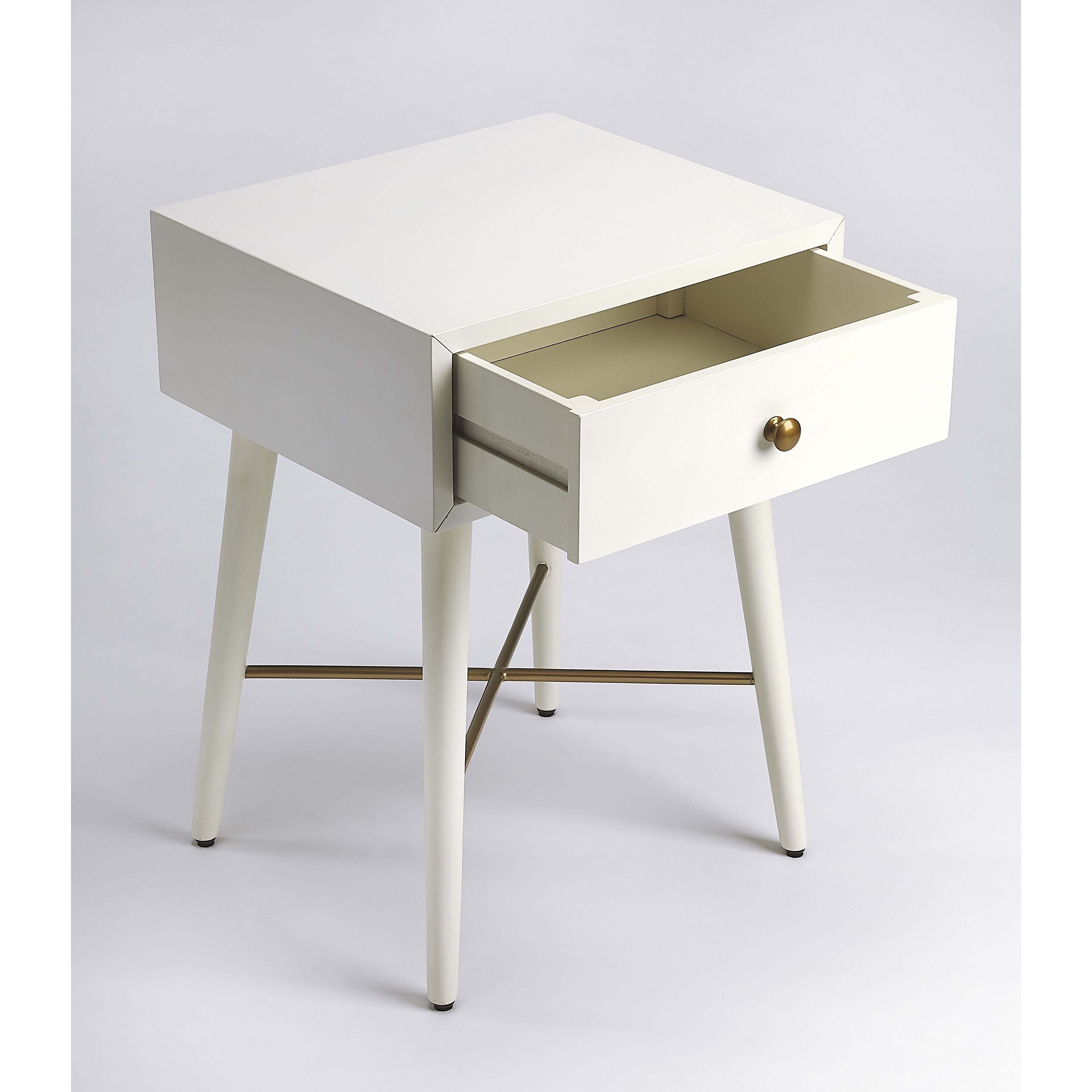 Butler Loft Delridge White & Gold 22 X 16 inch White Accent Table