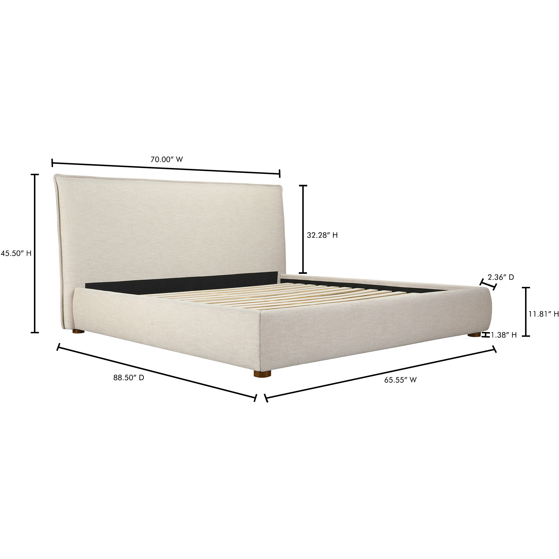 Luzon Wheat Bed in Beige, Queen