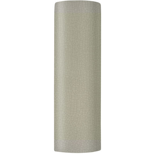 Ambiance Tube LED 17 inch Celadon Green Crackle Outdoor Wall Sconce