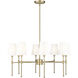 Adorra 8 Light 30 inch Vintage Brass Chandelier Ceiling Light