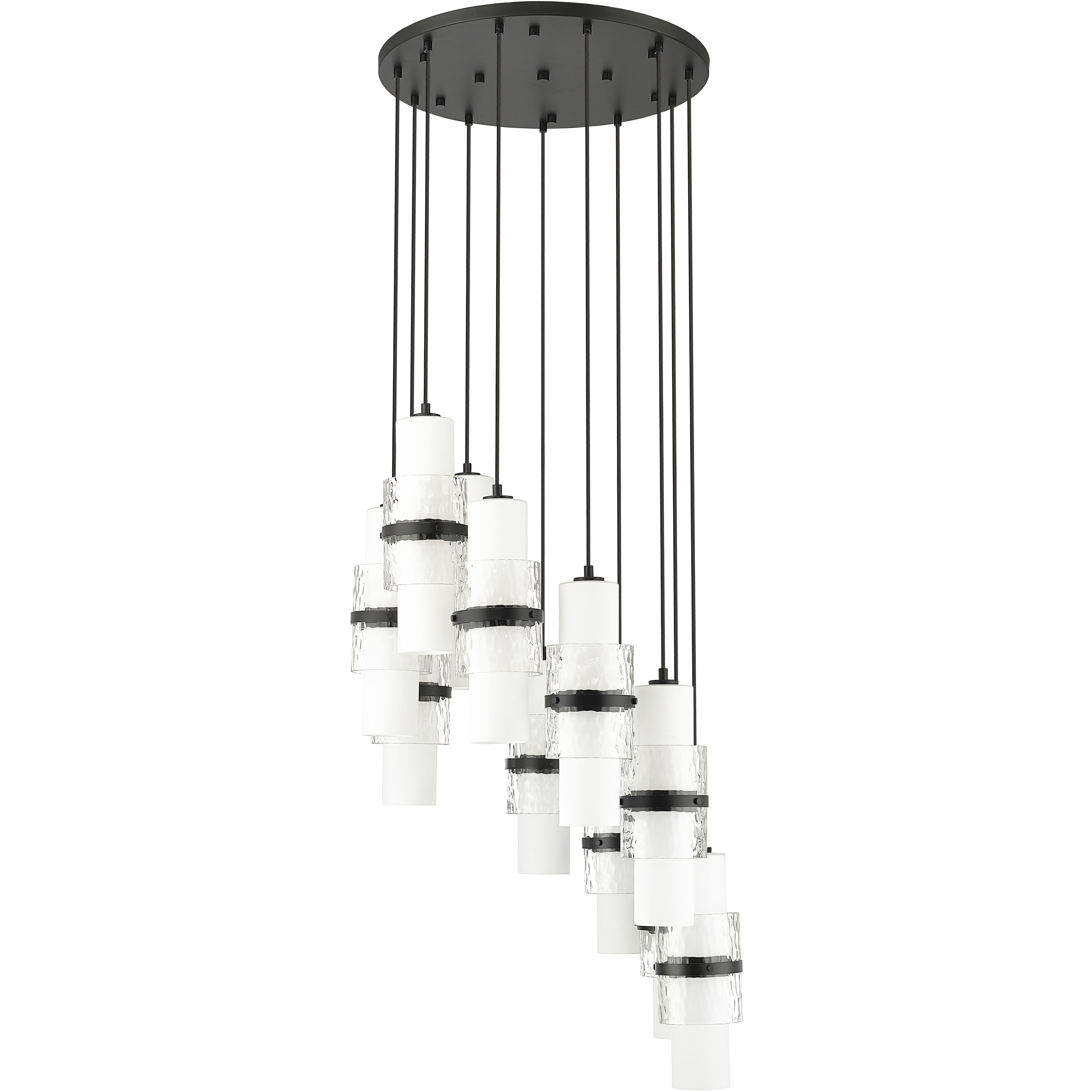 Cayden 11 Light 24 inch Matte Black Chandelier Ceiling Light
