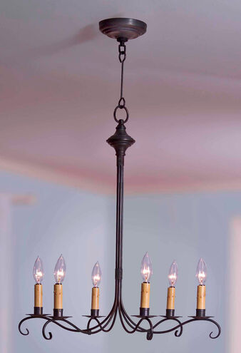 Hunter 6 Light 23 inch Dark Antique Brass Chandelier Ceiling Light