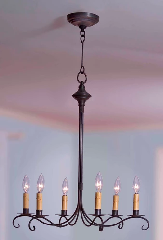 Hunter 6 Light 23 inch Dark Antique Brass Chandelier Ceiling Light