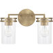 Fuller 2 Light 14.25 inch Aged Brass Vanity Light Wall Light