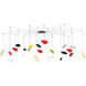 Papillons LED 36 inch Satin Black Pendant Ceiling Light in  Red,  Yellow