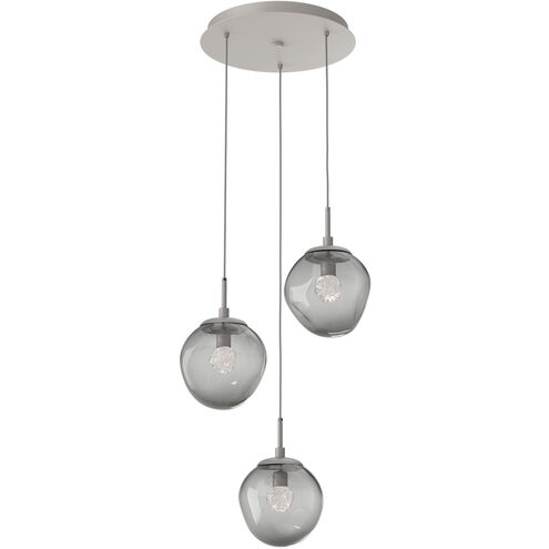 Aster LED LED Beige Silver Chandelier Ceiling Light, Round Multi-Port