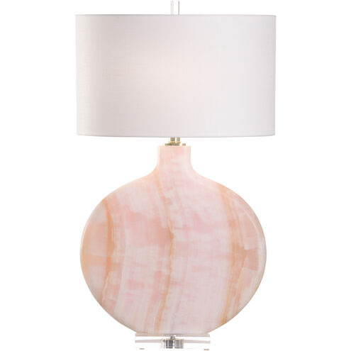 Lizzie 21.5 inch 100.00 watt Pink and White/Cream Table Lamp Portable Light