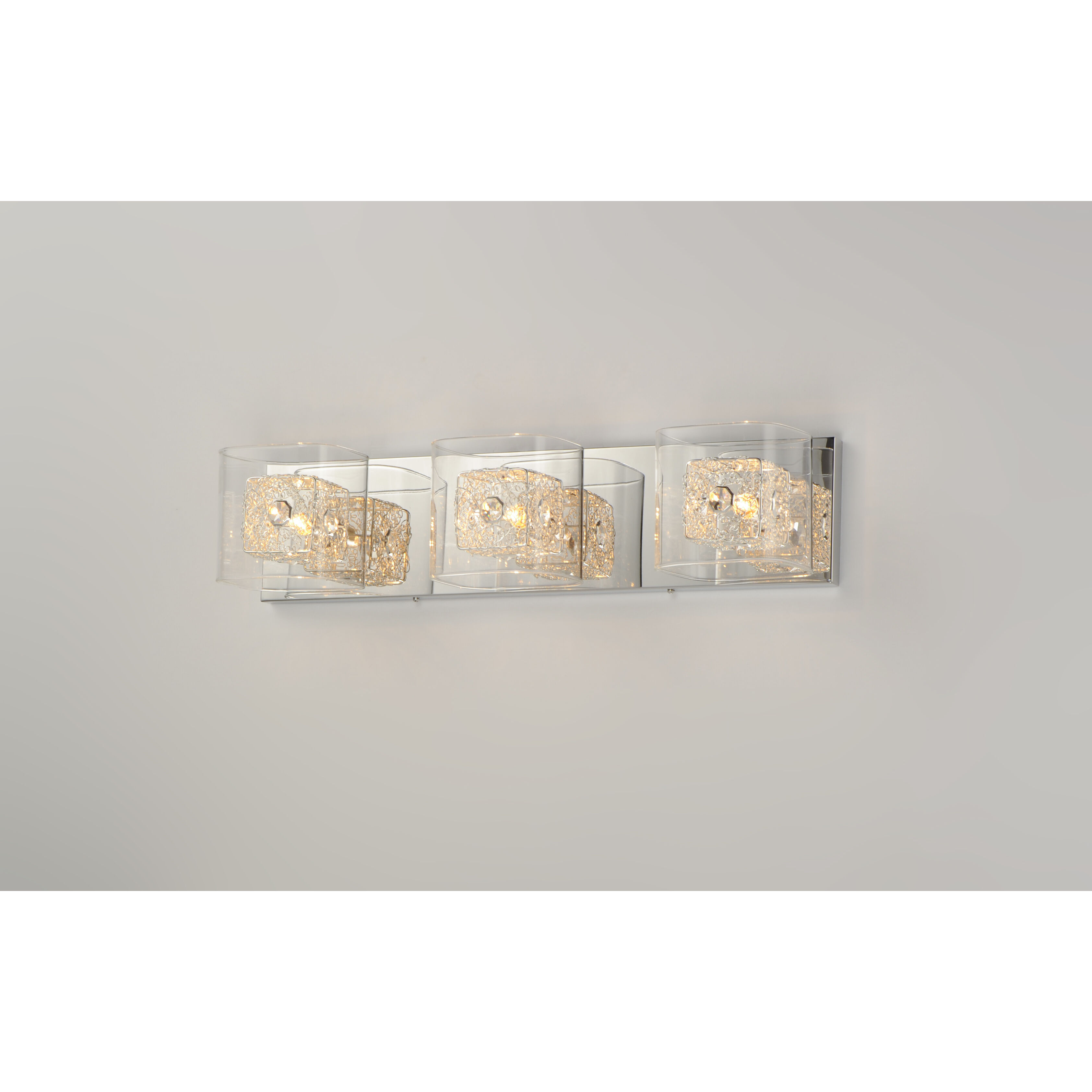 Gem 3 Light 22 inch Polished Chrome Bath Vanity Light Wall Light in Silver