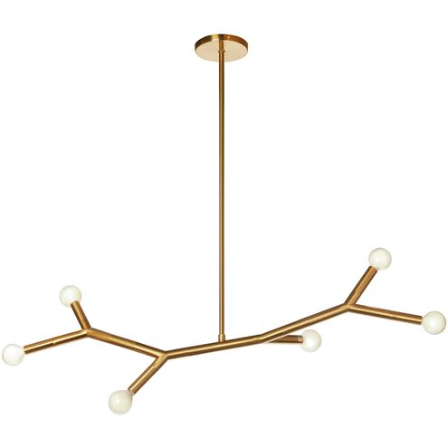 Morgan LED 39.25 inch Aged Brass Horizontal Pendant Ceiling Light