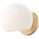 Alora Mood Willow 1 Light 6 inch Brushed Gold Bath Vanity Light Wall Light in Opal Glass