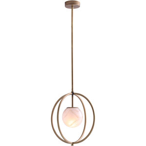 Donata 1 Light 14.75 inch Gold and White/Cream Pendant Ceiling Light