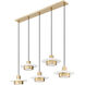 Ludo LED 51.5 inch Matte White and Modern Gold Linear Chandelier Ceiling Light