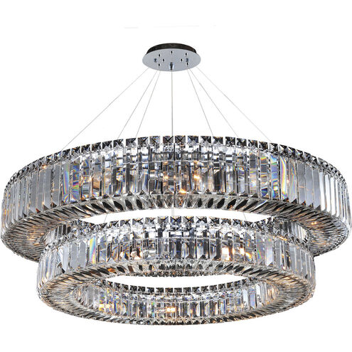 Rondelle 21 Light 36 inch Chrome Pendant Ceiling Light in Firenze Clear