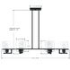 Halo 6 Light 41 inch Black Oval Chandelier Ceiling Light