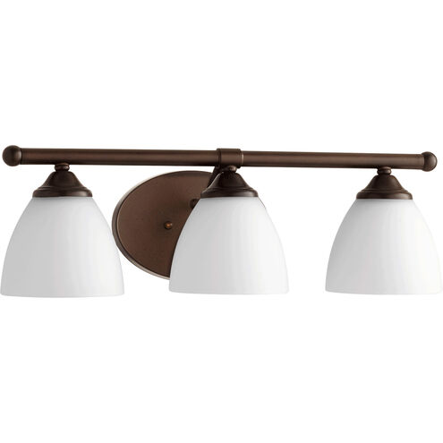 Brooks 3 Light 21 inch Oiled Bronze Vanity Light Wall Light, Satin Opal
