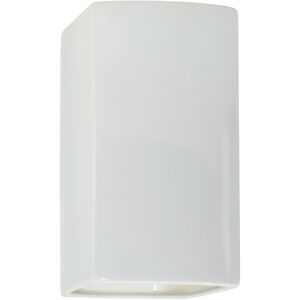 Ambiance Rectangle LED 5.25 inch Gloss White Wall Sconce Wall Light, Small