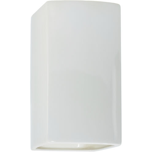 Ambiance Rectangle LED 5.25 inch Gloss White Wall Sconce Wall Light, Small