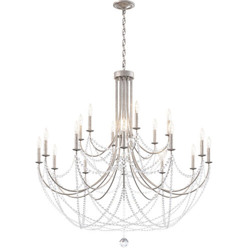 Verdana 18 Light Antique Silver Chandelier Ceiling Light in Optic