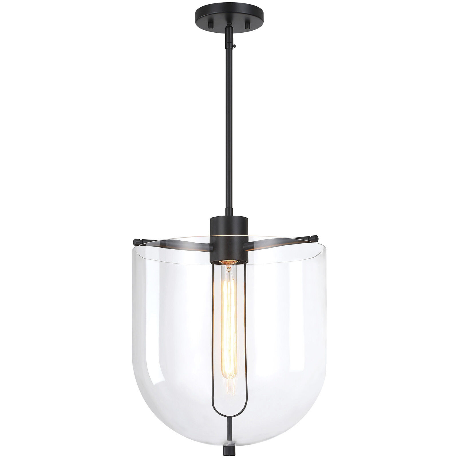 Skylar LED 15 inch Matte Black Down Pendant Ceiling Light