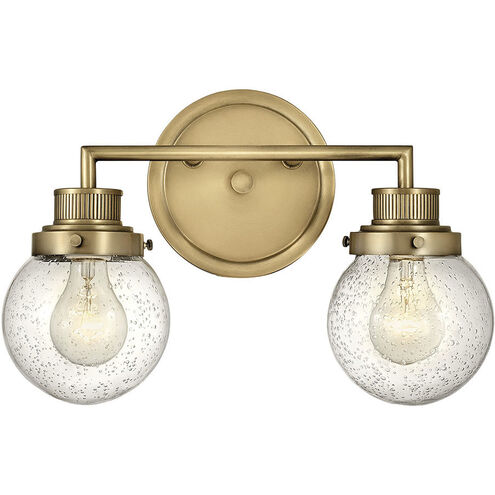 Poppy 2 Light 14.75 inch Heritage Brass Vanity Light Wall Light
