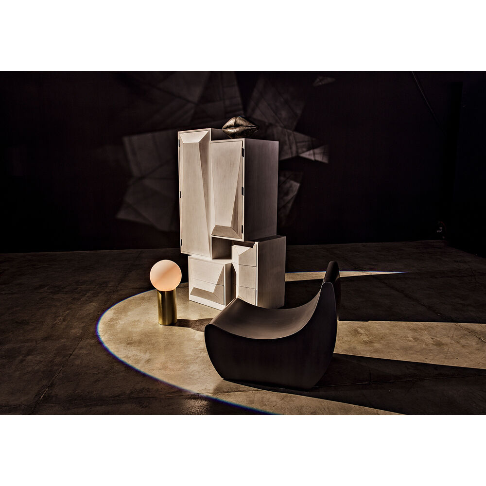 Lips Black Fiber Cement Statue