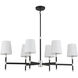 Brody 6 Light 41 inch Black with Polished Nickel Accents Linear Chandelier Ceiling Light, Essentials