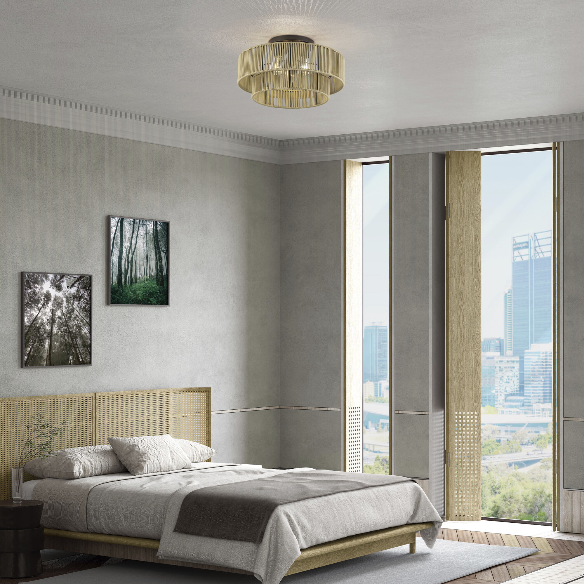 Acordia 3 Light 18 inch English Bronze Semi Flush Mount Ceiling Light, Large